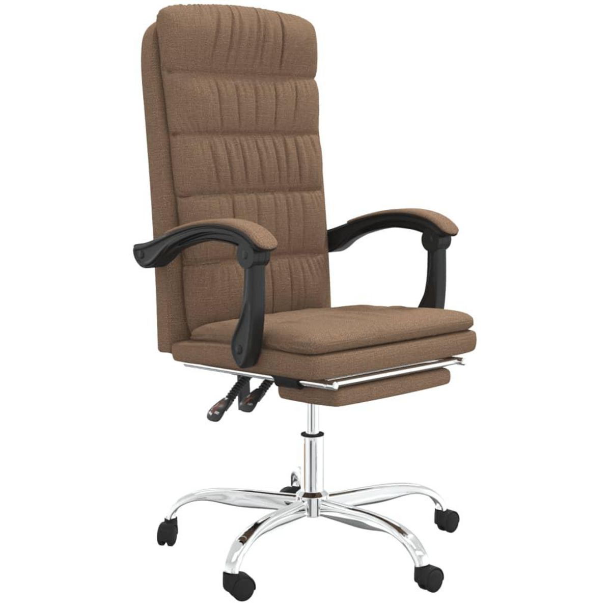 VIDAXL Fauteuil inclinable de bureau Marron Tissu