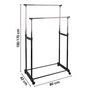 Voir la diapositive 3 : DIVERS Double penderie mobile Pendo - L. 80 x H. 170 cm - Noir