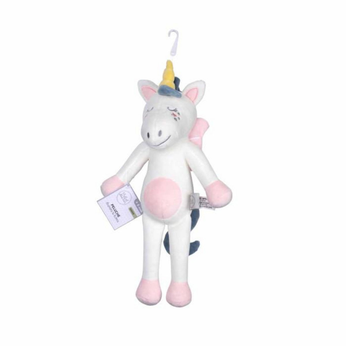 Paris Prix Peluche pour Bébé  Anémone la Licorne  39cm Rose