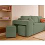 Voir la diapositive 3 : BEST MOBILIER Topaze - canapé d'angle réversible 4 places - convertible avec coffre, tablette et poufs - en velours côtelé