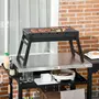 OUTSUNNY Barbecue à charbon de bois pliable portable dim. 74L x 30l x 37H cm avec grille acier noir