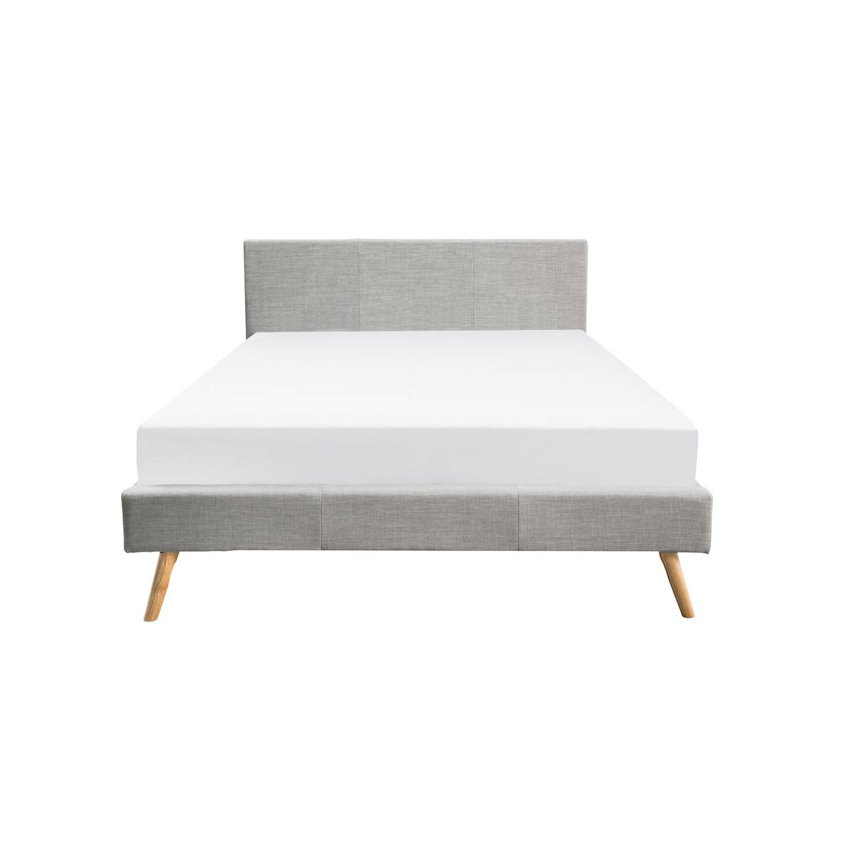 Lit scandinave tissu avec tête de lit et sommier 140x190 cm PORTIMAO
