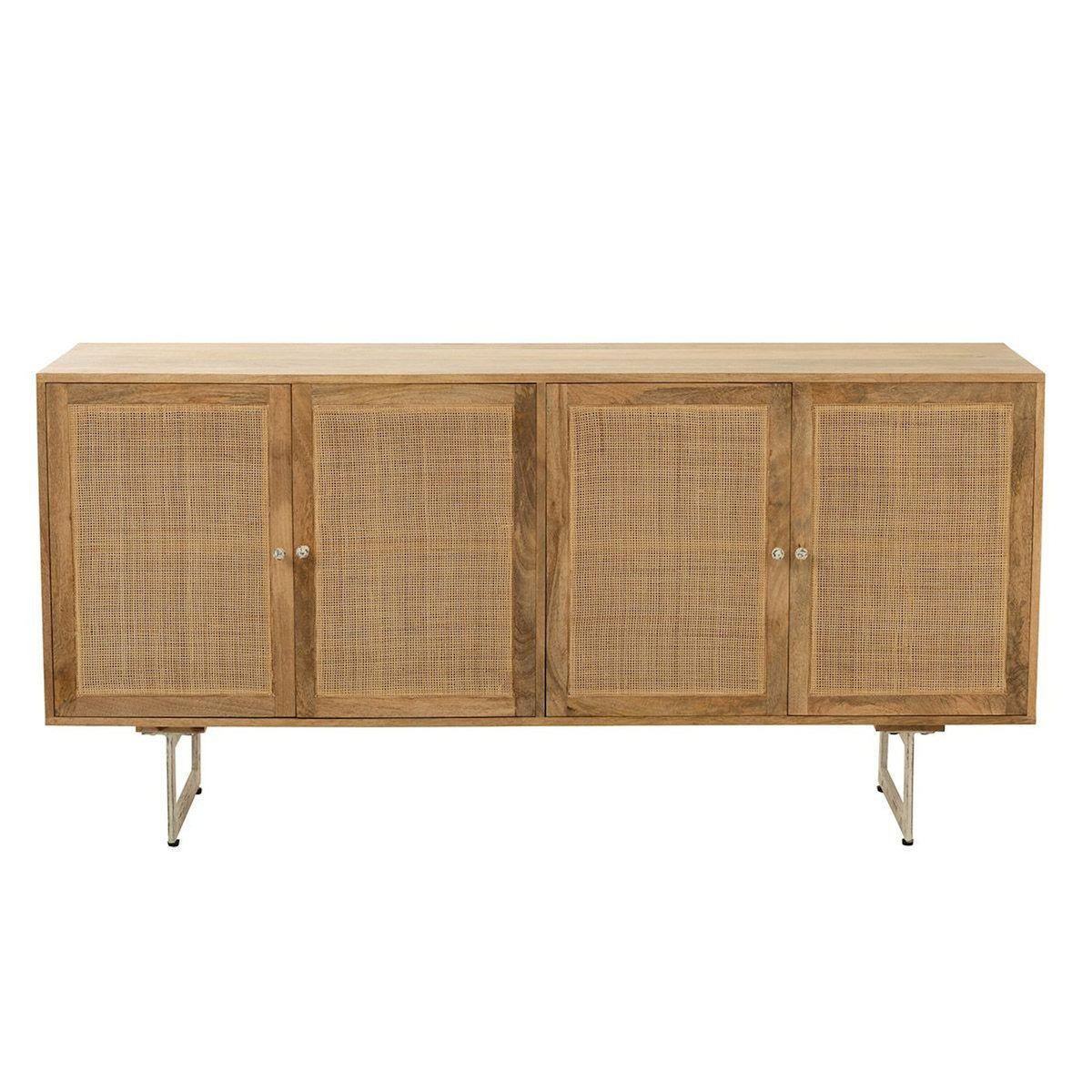 Paris Prix Buffet en Bois 4 Portes  Weaving  170cm Naturel