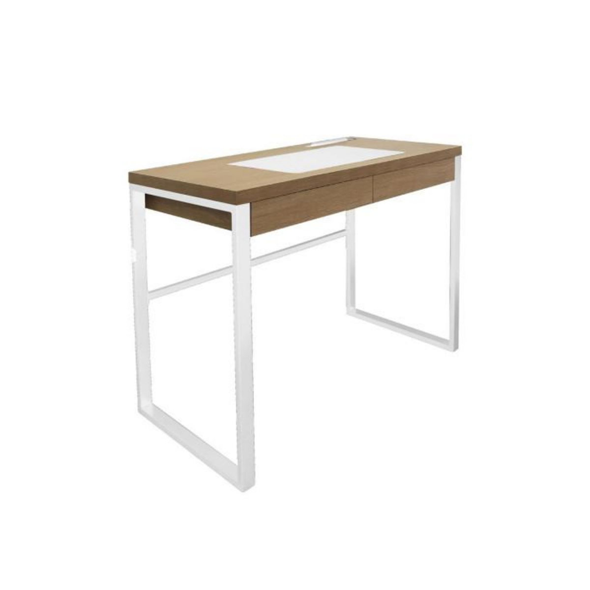 Paris Prix Bureau Design 1 Tiroir  Porqa  100cm Naturel & Blanc