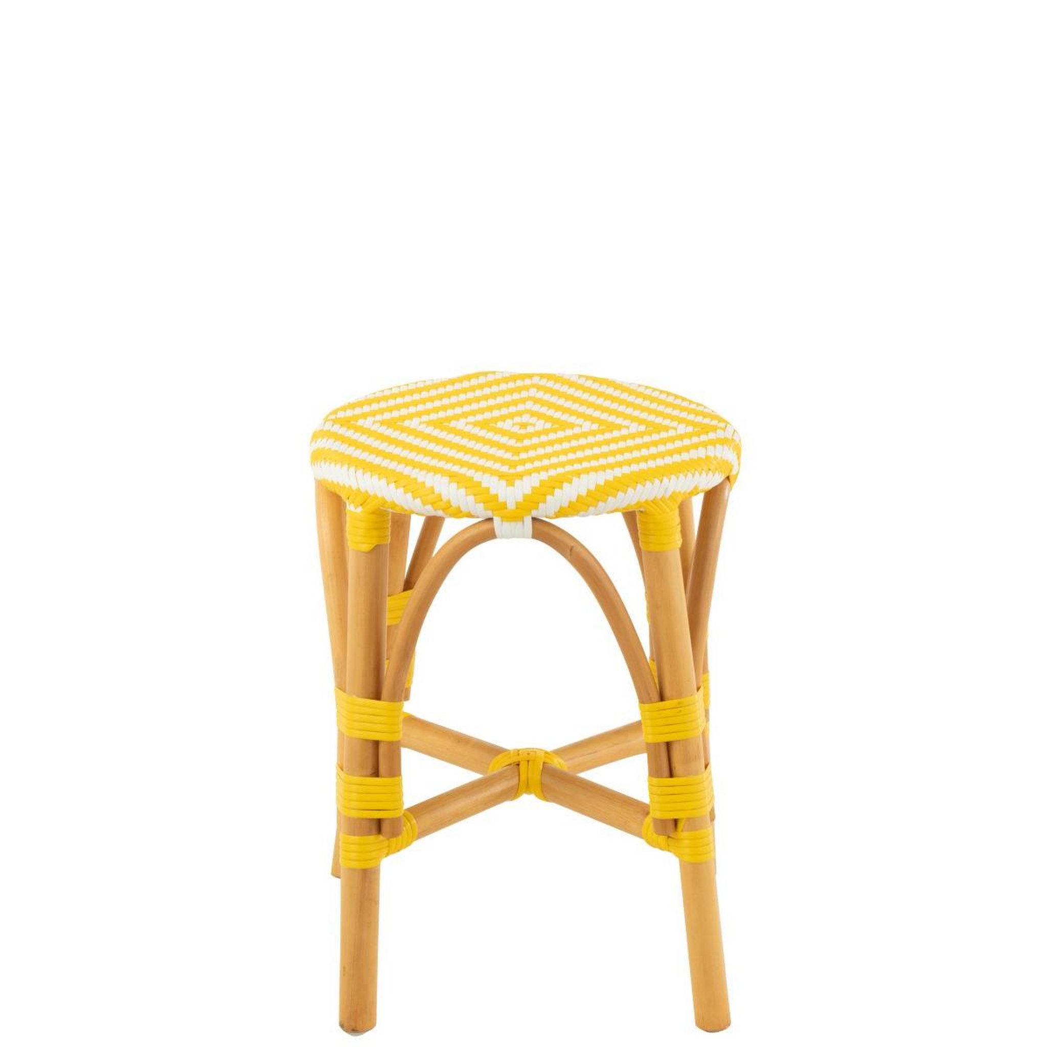 Voir la diapositive 2 : J-LINE Tabouret en rotin  danial  44cm jaune
