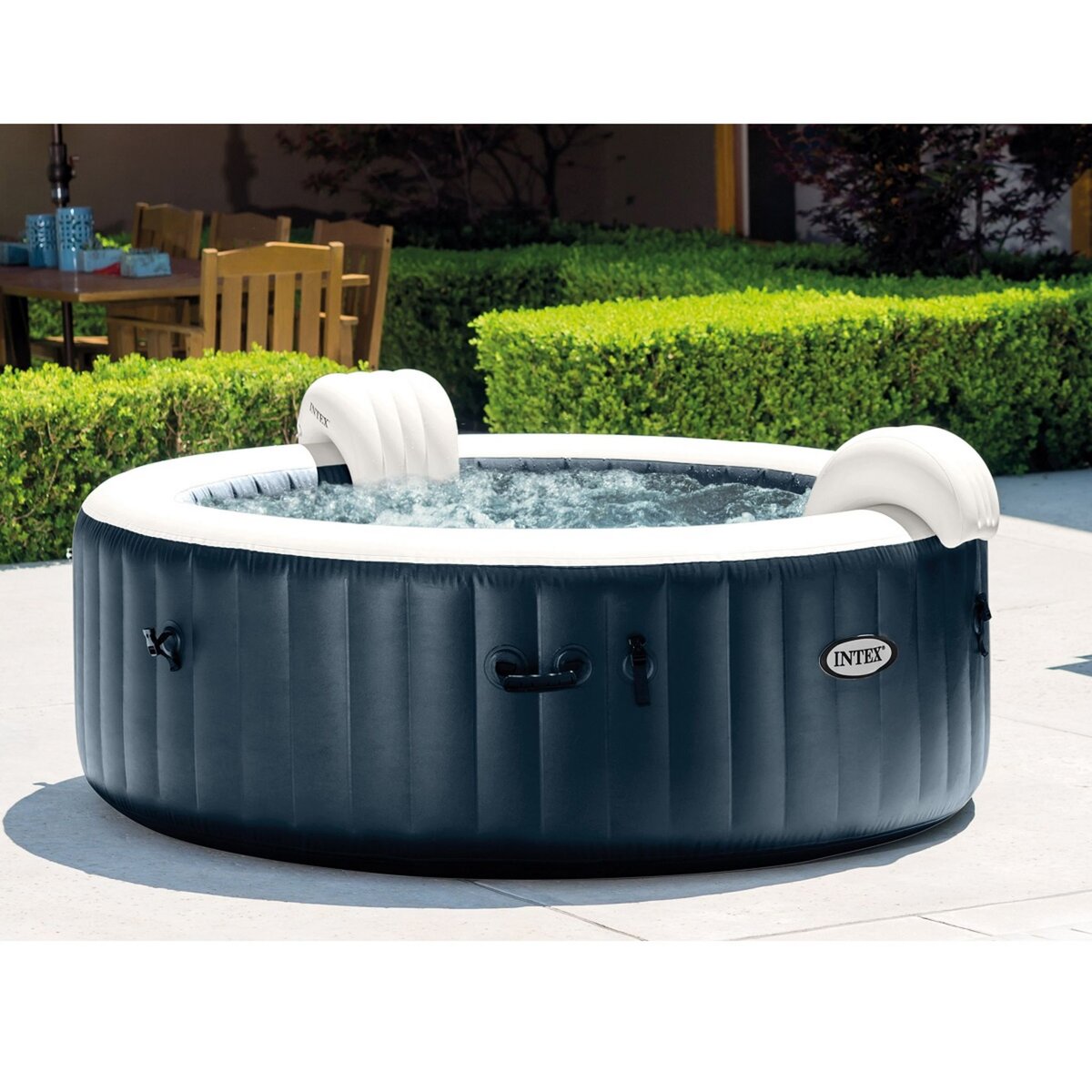 Intex Spa gonflable rond - 2/4 places - Diam 1,96 m x 71 cm PURE SPA BLUE NAVY
