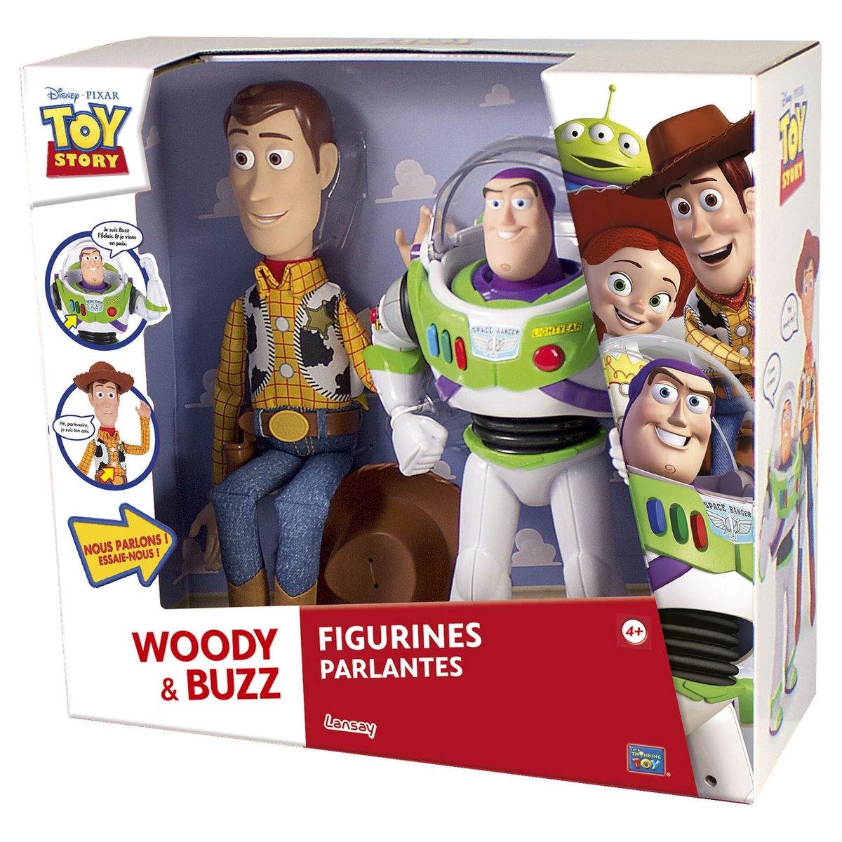 LANSAY Coffret de 2 personnages parlants Buzz l'éclair et le shérif Woody Toy Story