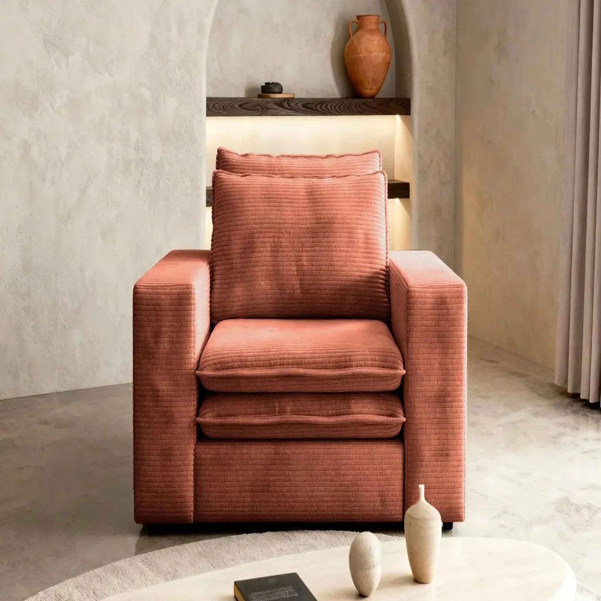 Voir la diapositive 3 : CASANOVA PARIS Oscar - fauteuil en velours côtelé
