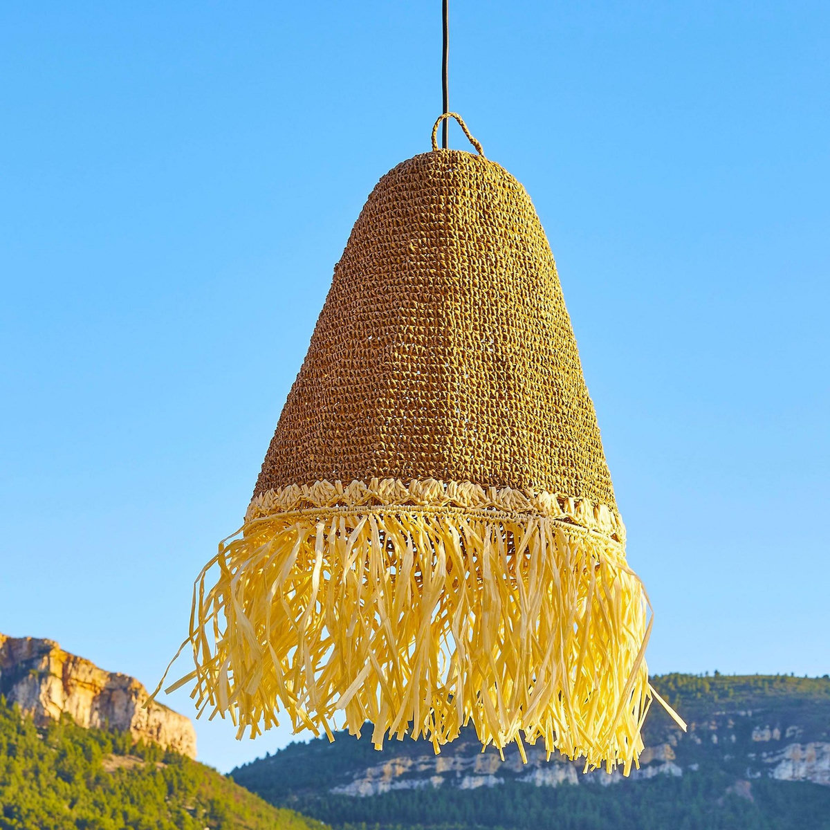 Lumisky Suspension d'extérieur avec cable PALOMA Beige Herbe marine D40 cm