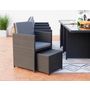 Voir la diapositive 5 : CONCEPT USINE Table et chaises 12 places encastrables en résine noir-gris MONACO