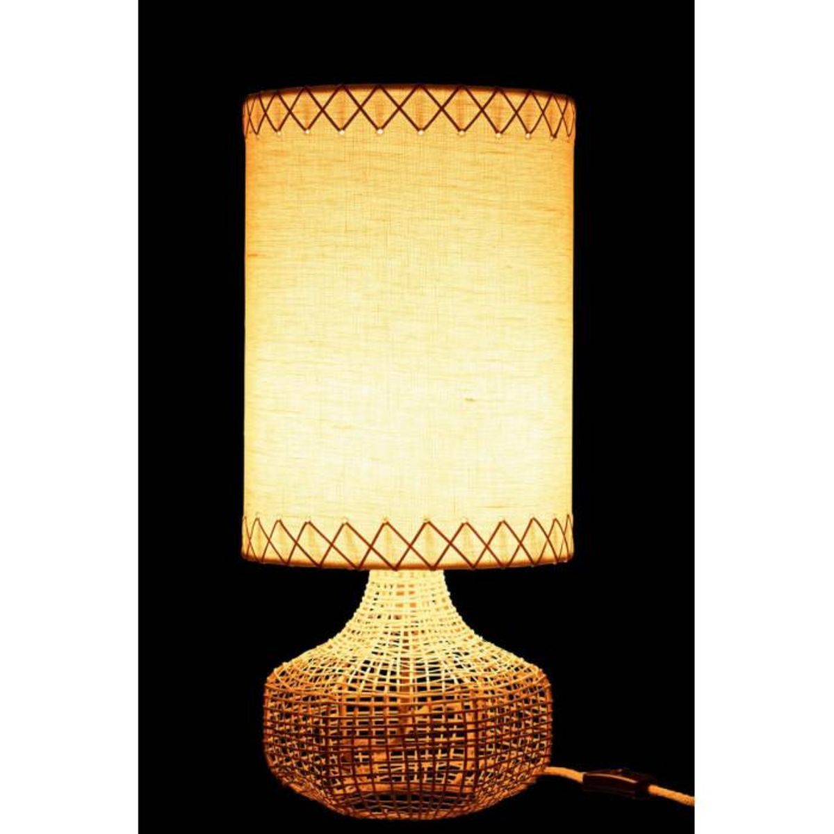 Paris Prix Lampe à Poser en Lin  Ibiza  40cm Blanc