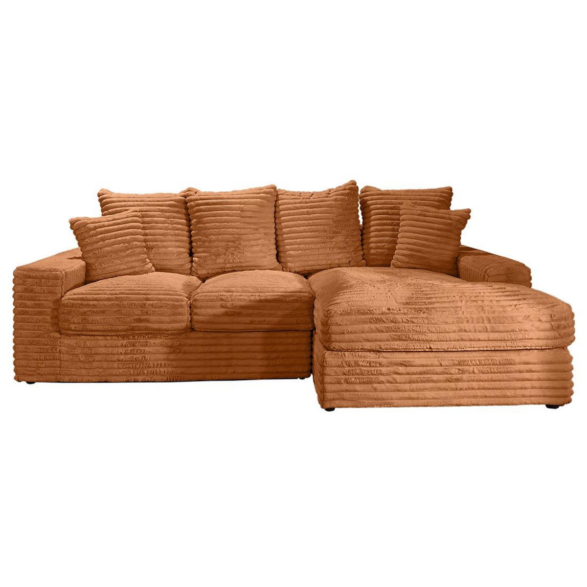 LISA DESIGN Andy - canapé d'angle droit 4 places en fausse fourrure côtelée