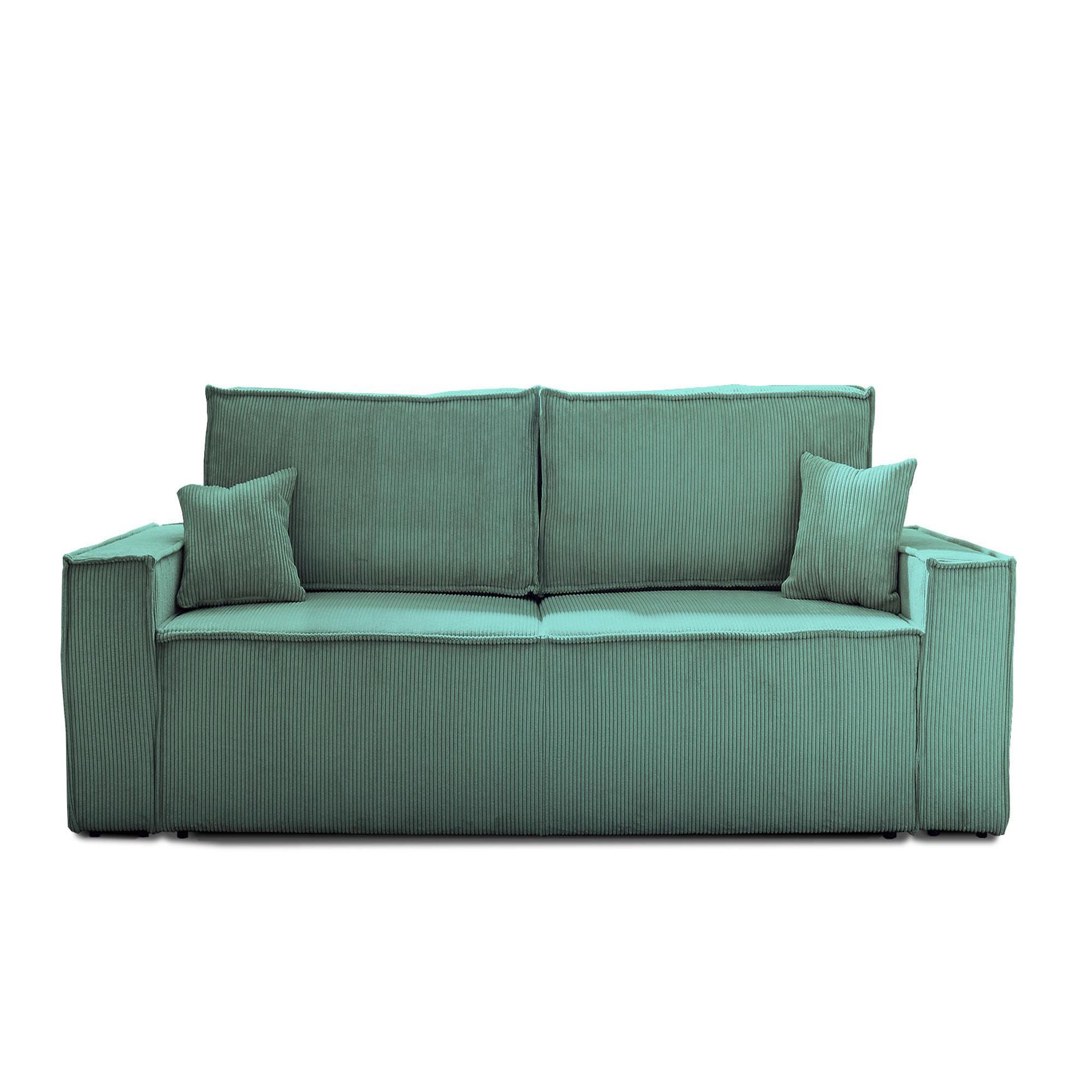 Voir la diapositive 6 : BEST MOBILIER Dellia - canapé 3 places convertible - avec coffre - en velours côtelé - style contemporain