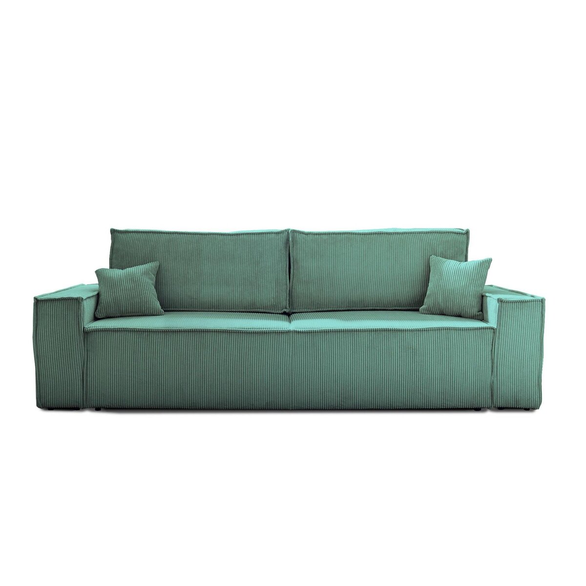 BEST MOBILIER Dellia - canapé 3 places convertible - avec coffre - en velours côtelé - style contemporain