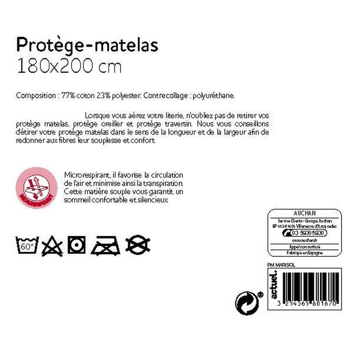 ACTUEL Protège matelas imperméable en polycoton MARISOL BIOME