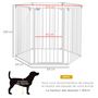 Voir la diapositive 3 : PAWHUT Barrière de sécurité parc enclos chien modulable pliable porte verrouillable intégrée 6 panneaux acier PP blanc