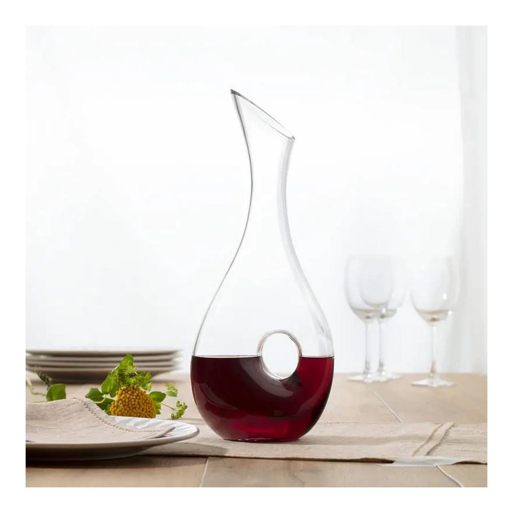 Voir la diapositive 2 : SECRET DE GOURMET Carafe design en verre  goutte  1l transparent