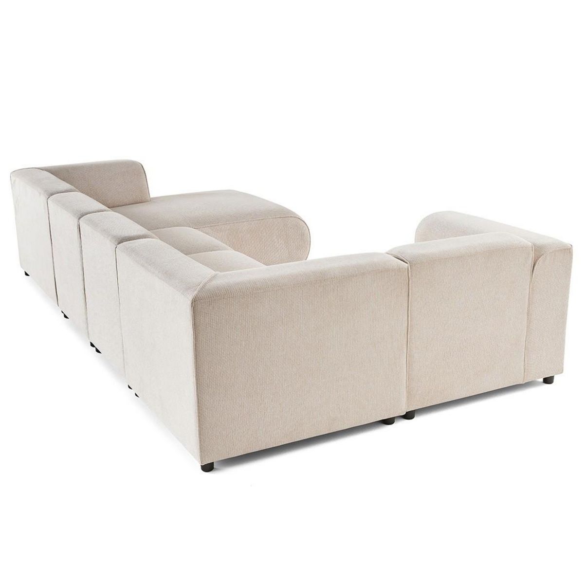 LISA DESIGN Suaro - canapé modulable panoramique d'angle gauche 7 places en tissu texturé