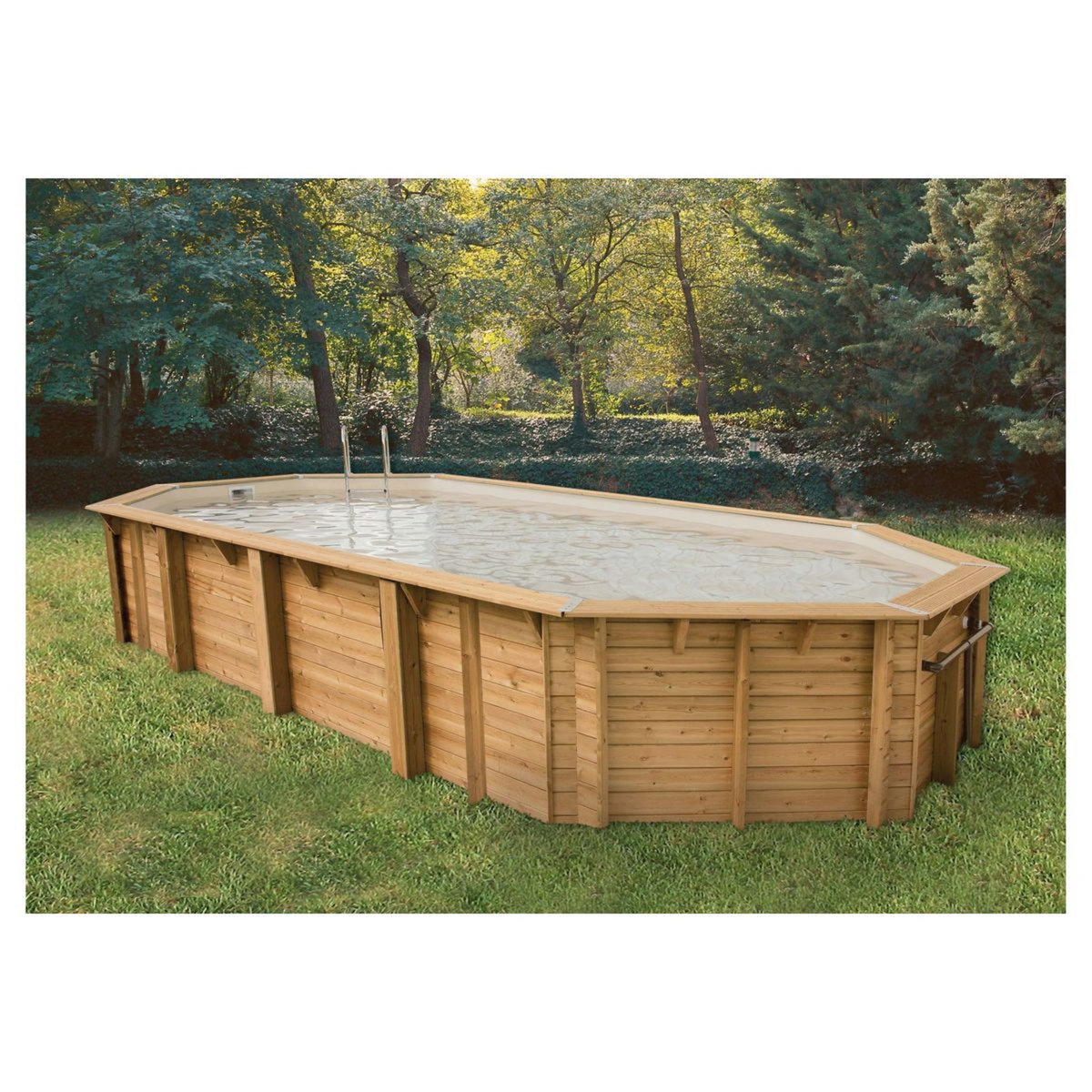UBBINK Piscine bois Océa  470X860 - H130cm - Liner Beige 