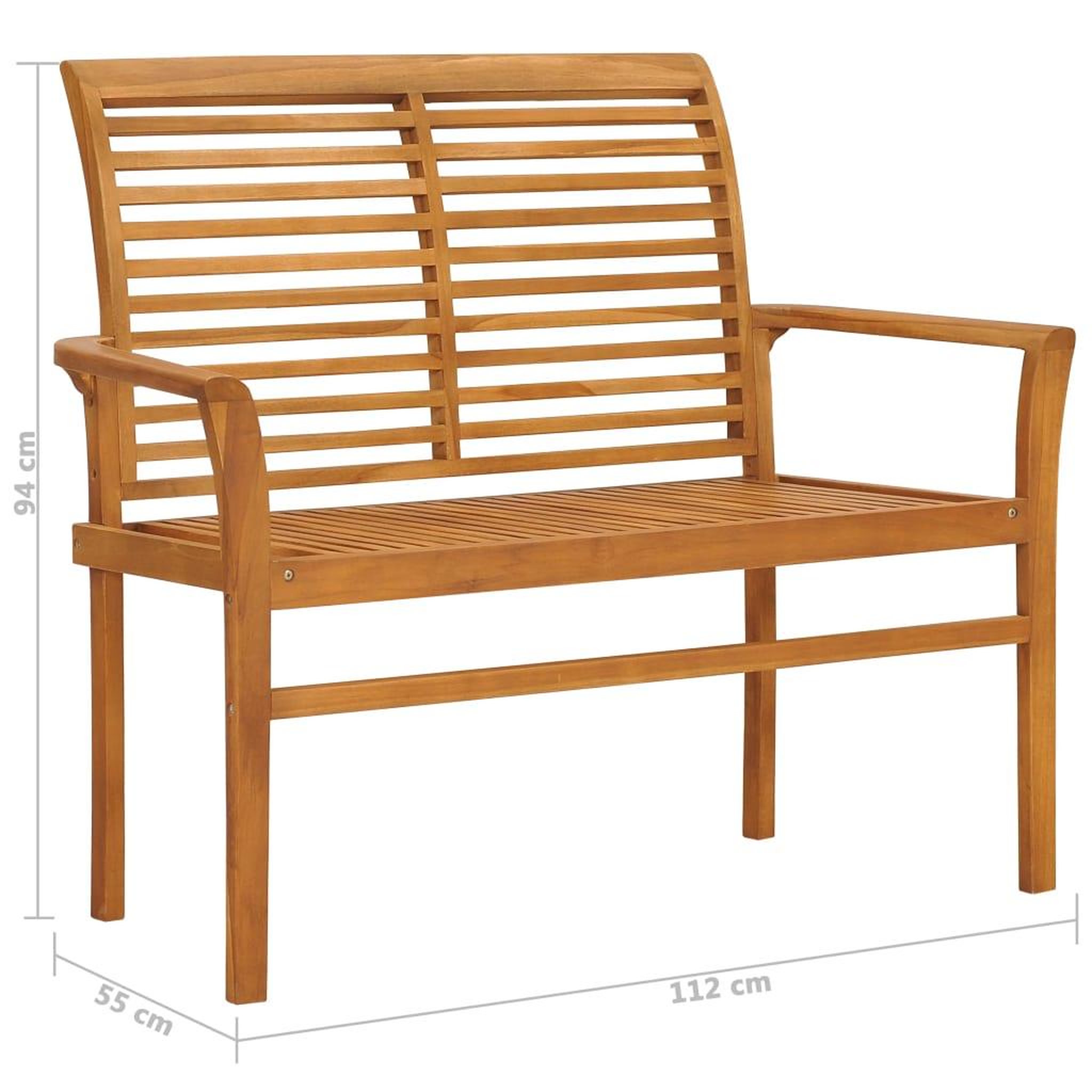 Voir la diapositive 6 : VIDAXL Banc de jardin 112 cm bois de teck solide