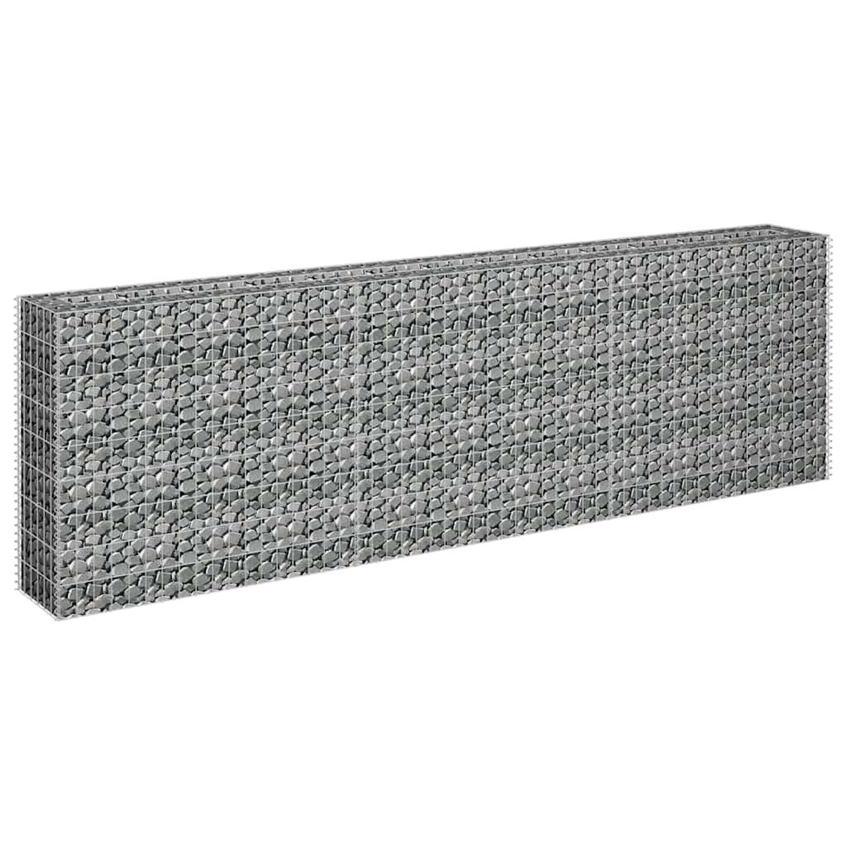 VIDAXL Lit sureleve a gabion Acier galvanise 270x30x90 cm
