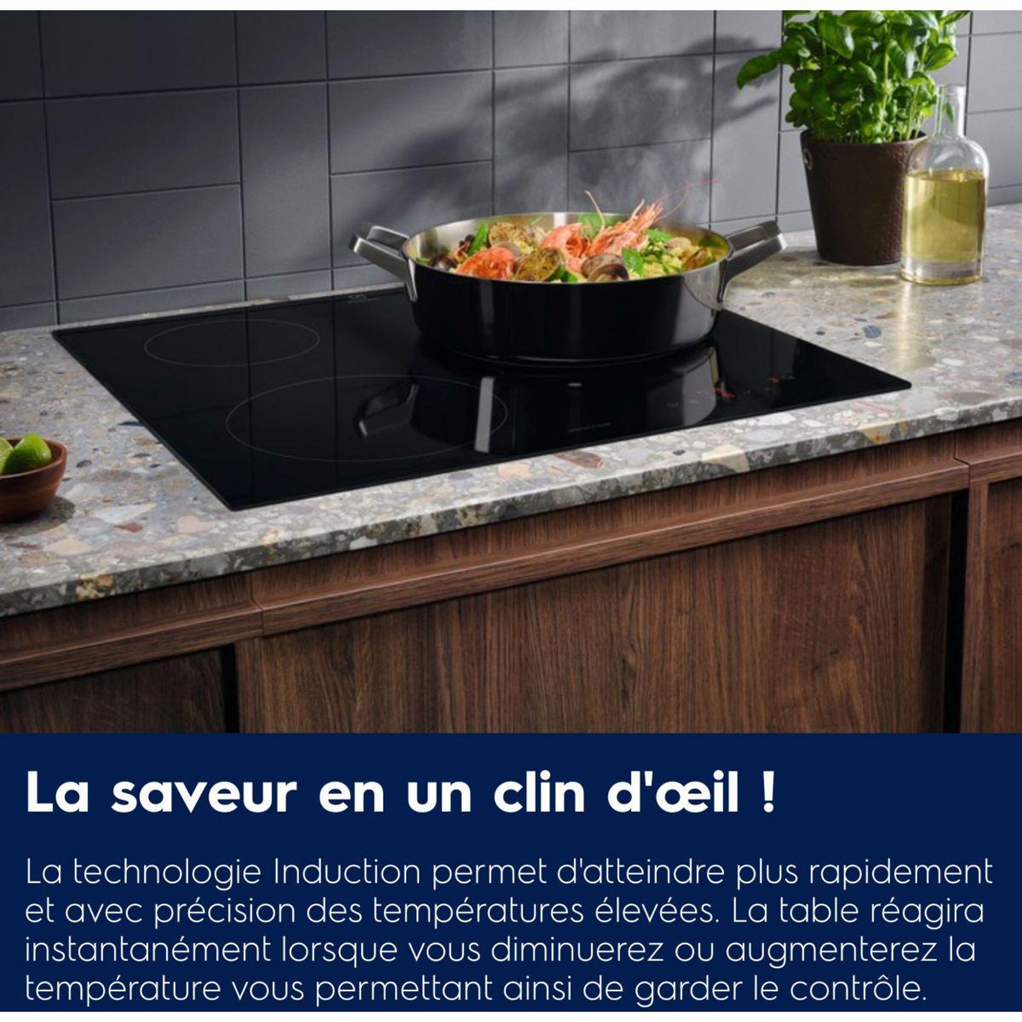 Voir la diapositive 4 : ELECTROLUX Plaque induction BIT60336BK - 3 foyers et Connexion hotte Hob2Hood
