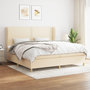 Voir la diapositive 1 : VIDAXL Sommier a lattes de lit avec matelas Creme 200x200 cm Tissu