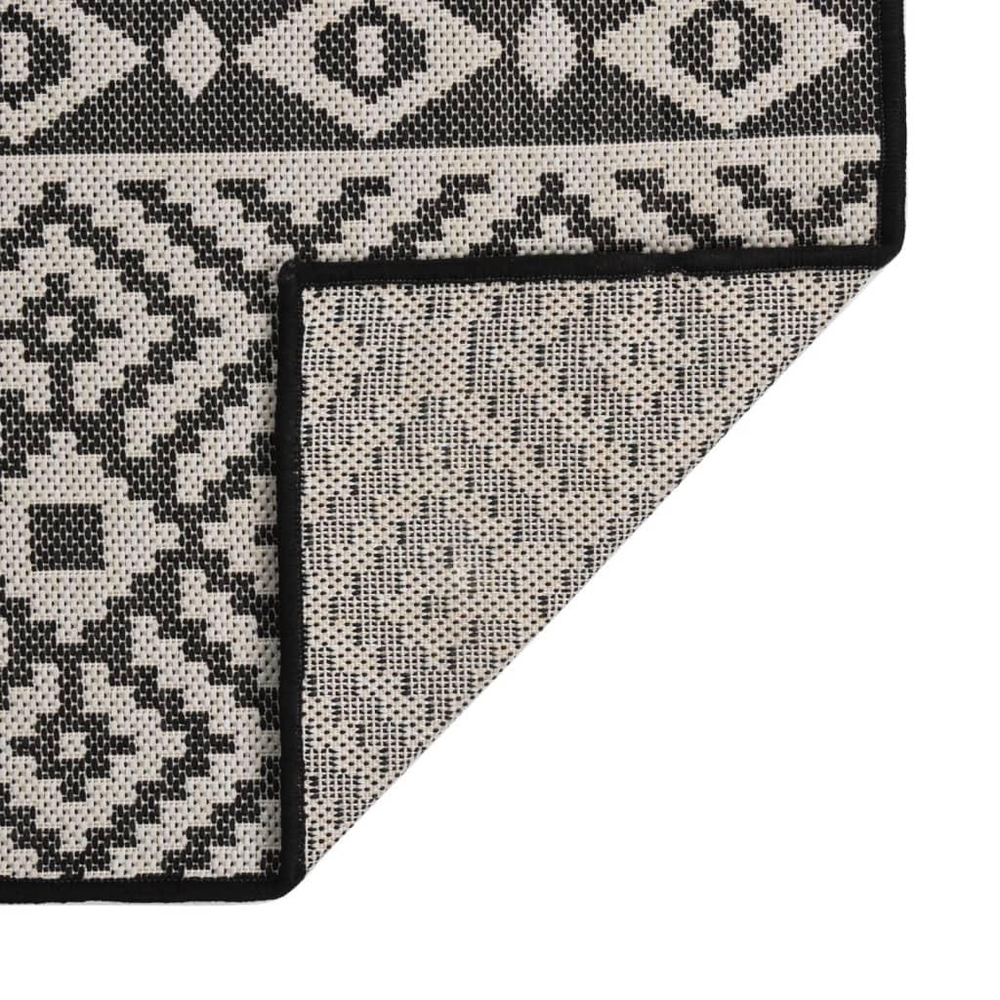 Voir la diapositive 2 : VIDAXL Tapis a tissage plat d'exterieur 80x150 cm Rayures noires
