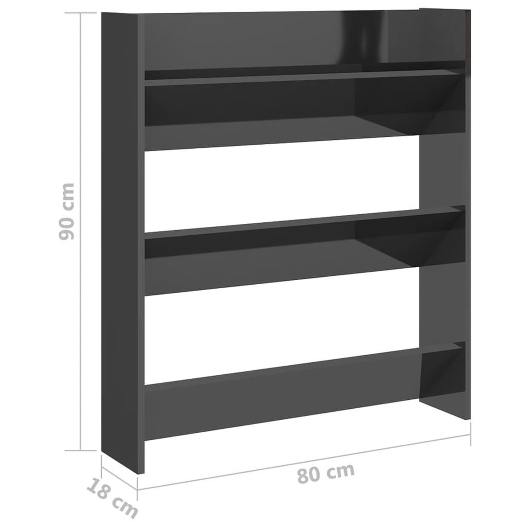 Voir la diapositive 6 : VIDAXL Armoire a chaussures murale gris brillant bois d'ingenierie