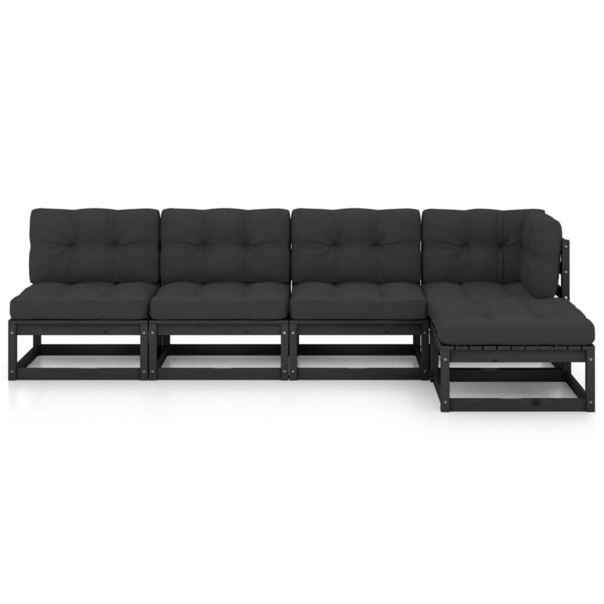 VIDAXL Salon de jardin 5 pcs avec coussins Bois de pin massif