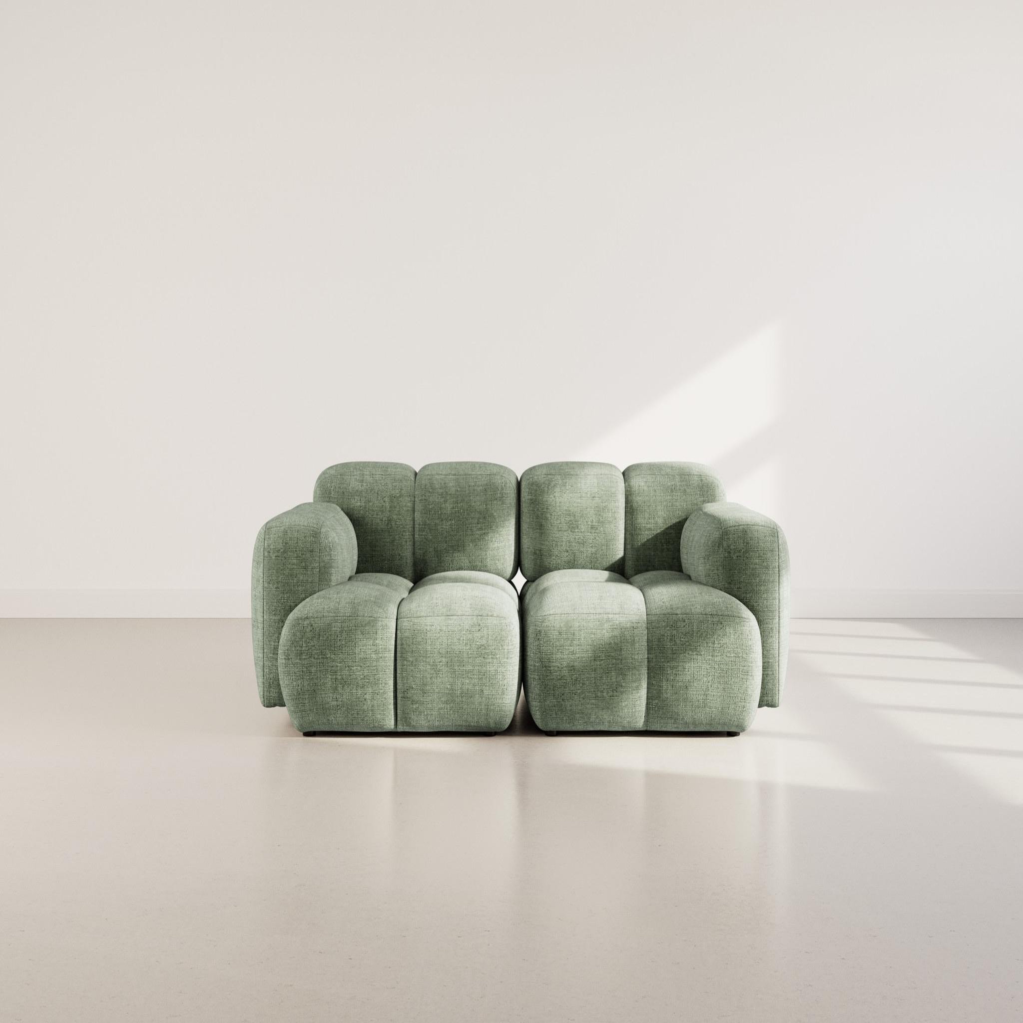 Voir la diapositive 2 : BEST MOBILIER Grace - canapé modulable 2 places en velours texturé