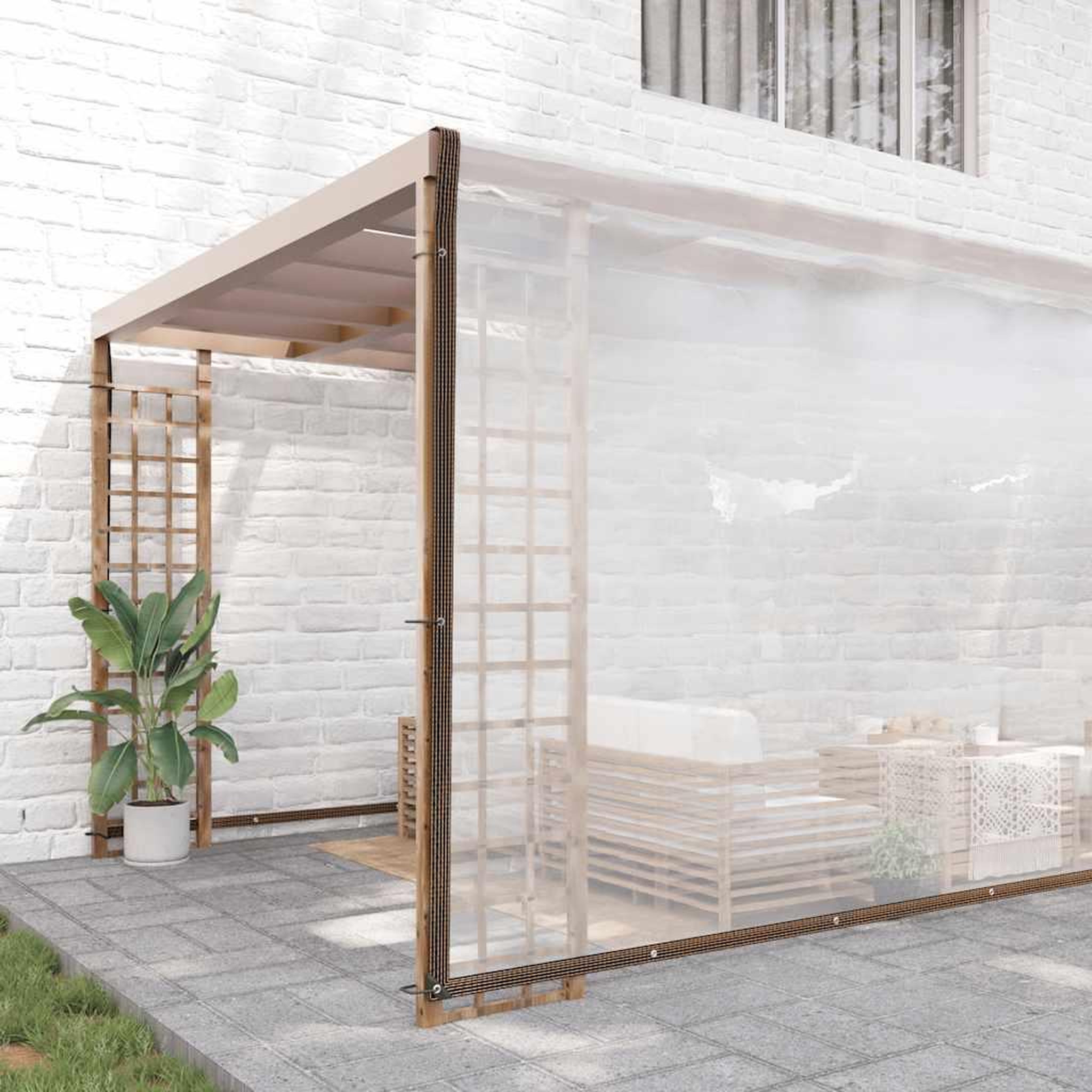 VIDAXL Bache transparente avec œillets 8x12 m polyethylene