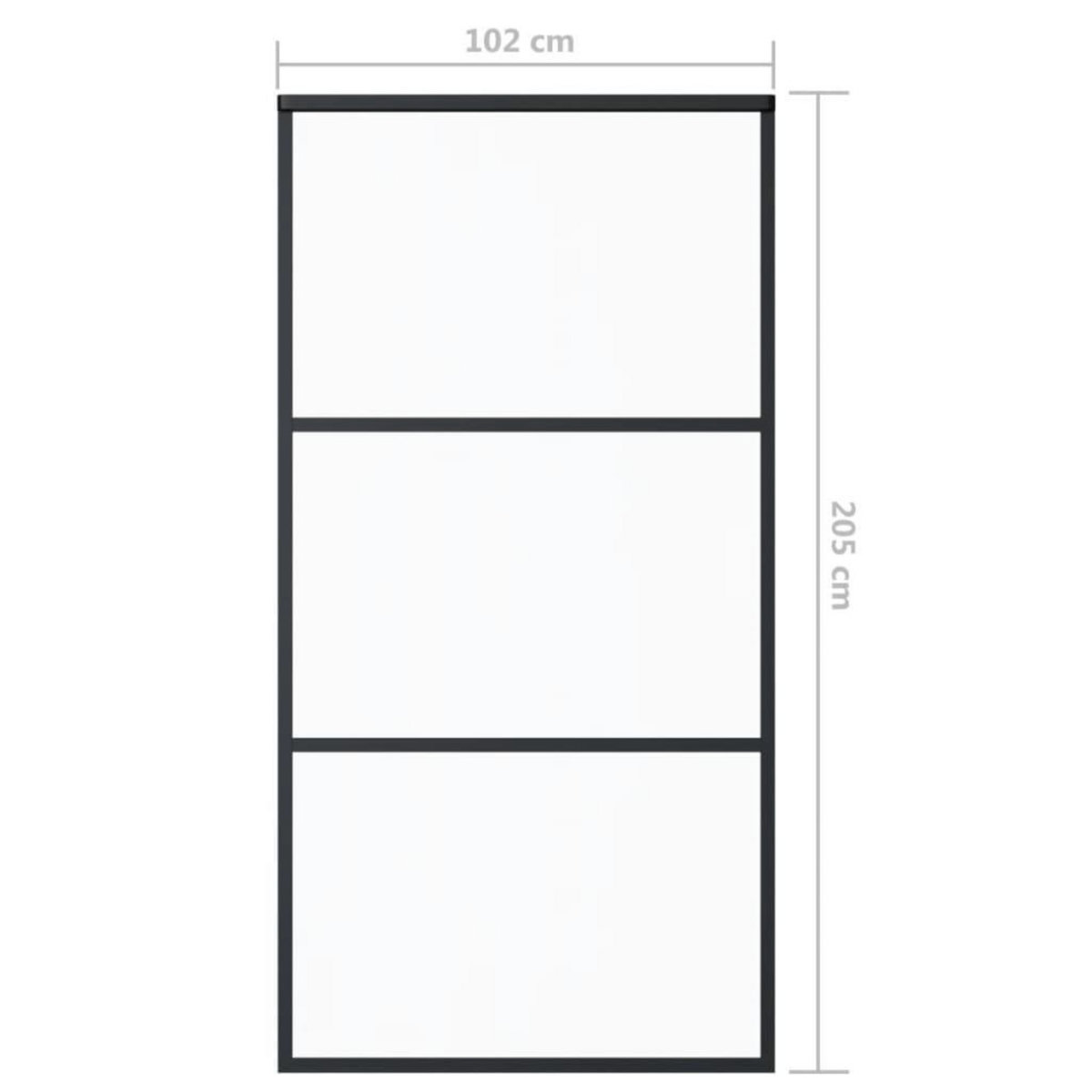 VIDAXL Porte coulissante Verre ESG et aluminium 102x205 cm Noir