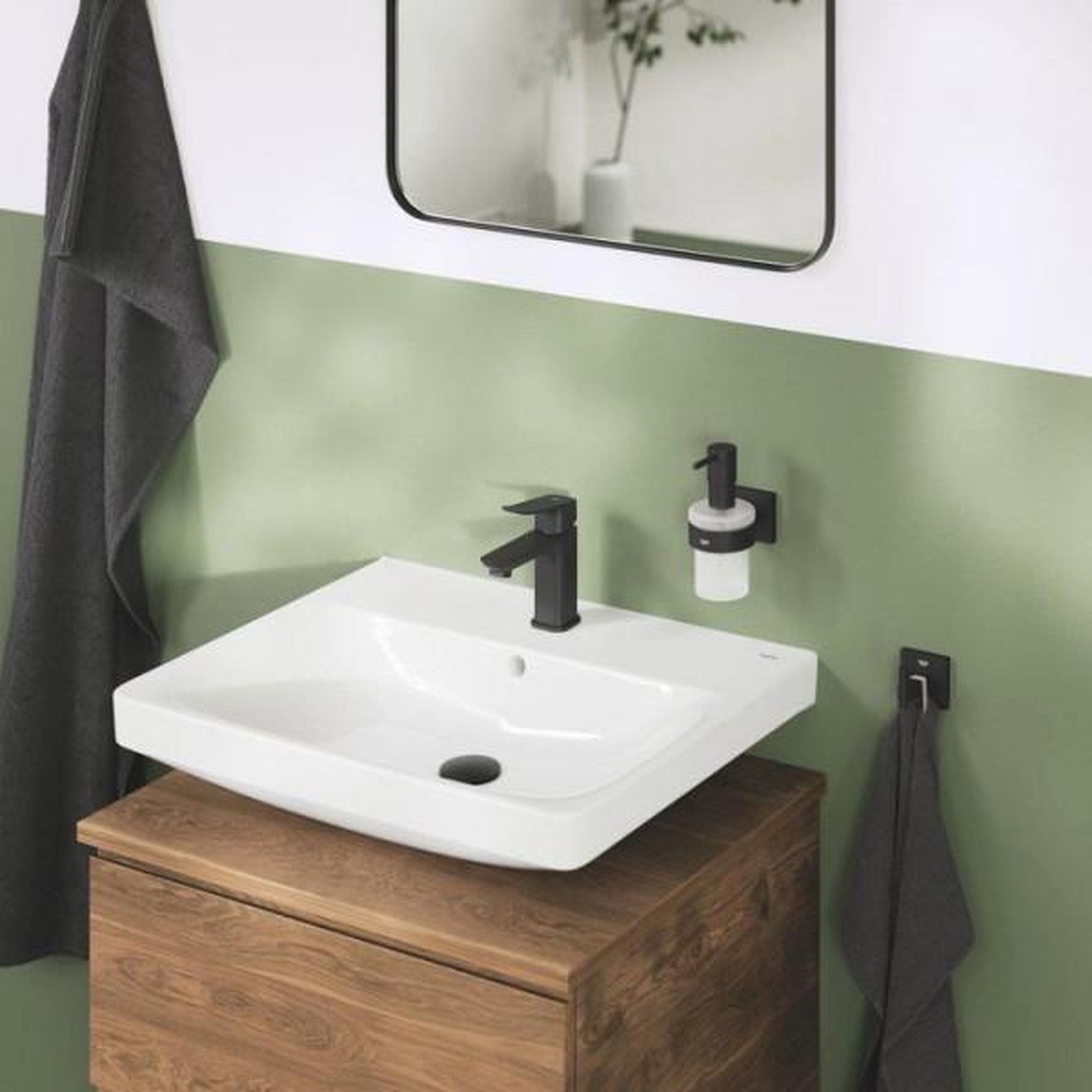 Voir la diapositive 2 : Grohe Mitigeur de lavabo - grohe dice - taille s - clic-clac - noir mat