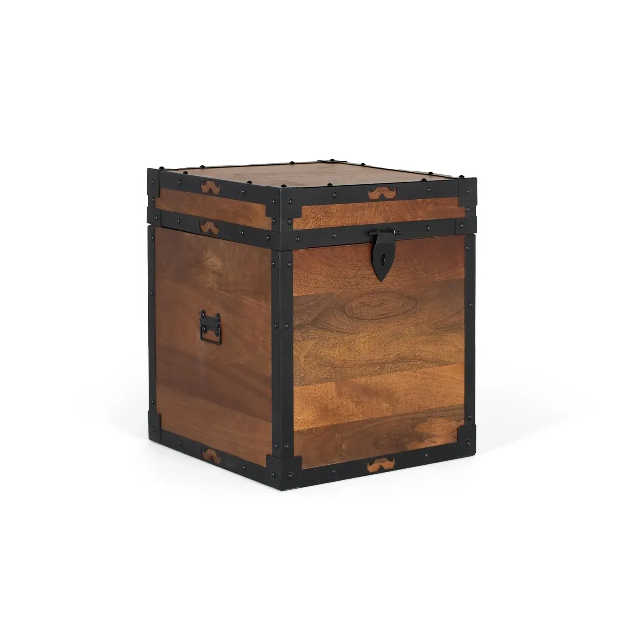Voir la diapositive 2 : GINER Y COLOMER SL Coffre en bois de manguier 50 cm style industriel moderne