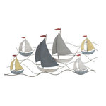 Paris Prix Déco Murale en Métal  Bateaux en Mer  114cm Multicolore