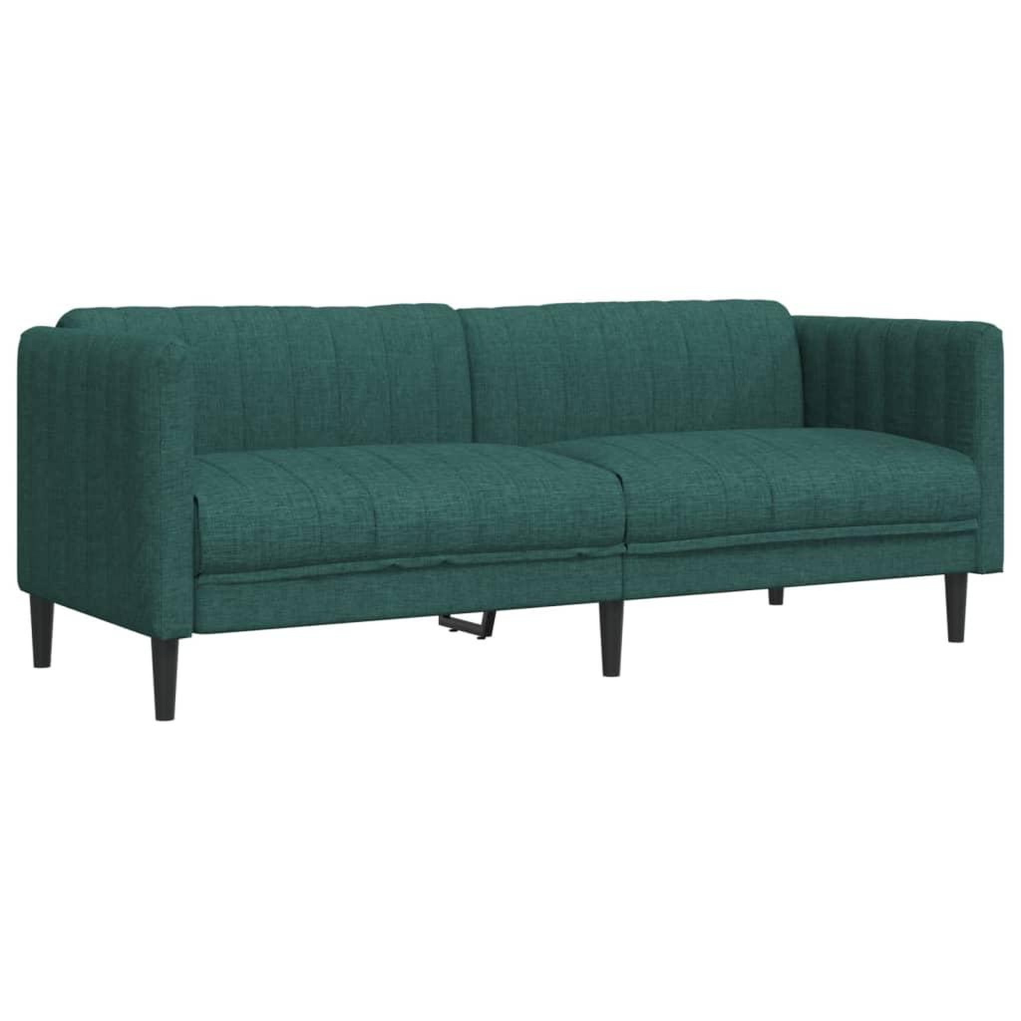 Voir la diapositive 2 : VIDAXL Canape a 3 places vert fonce tissu