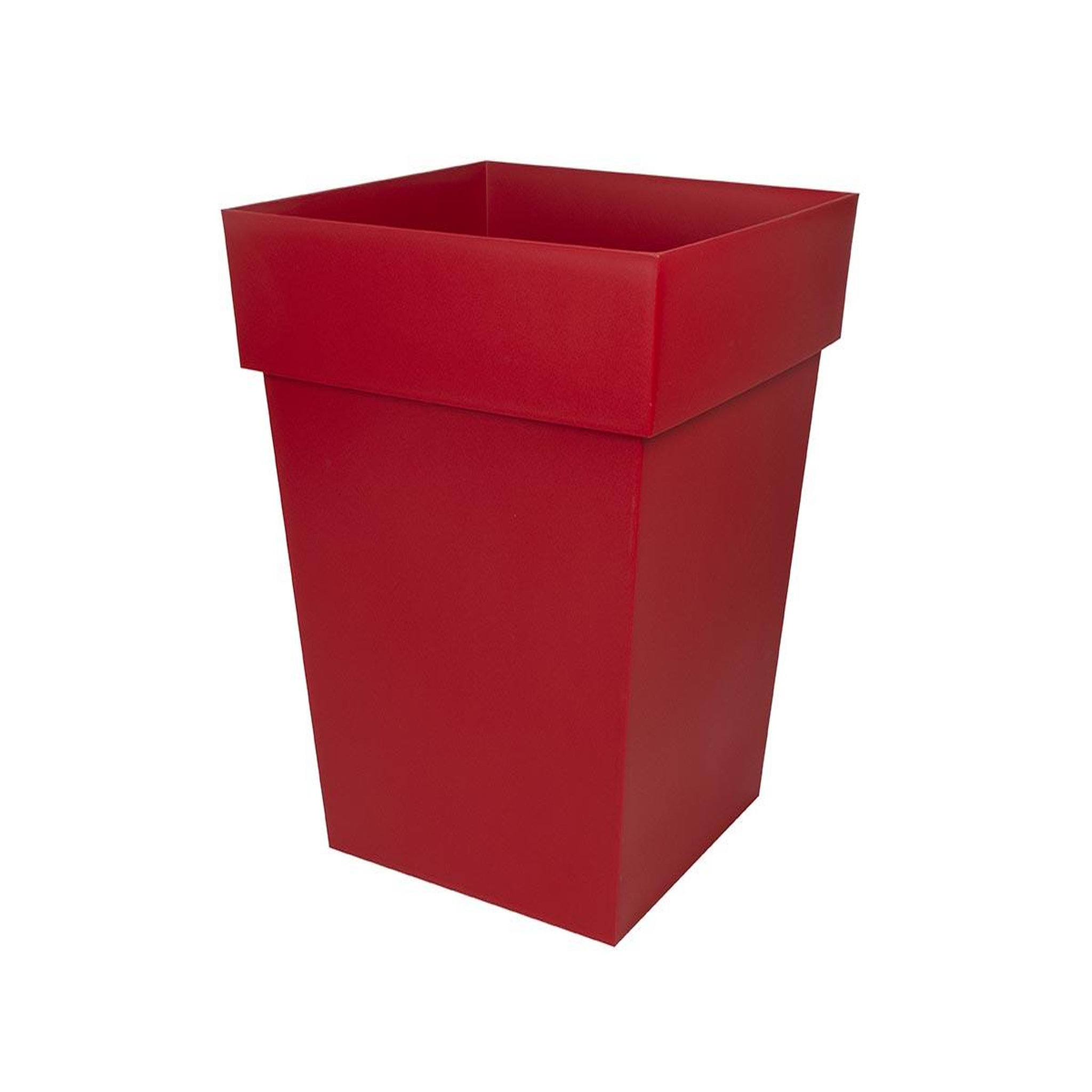 Voir la diapositive 1 : Eda Pot de fleur carré Toscane 49,5 x H.52,5 cm - Rouge rubis - Eda