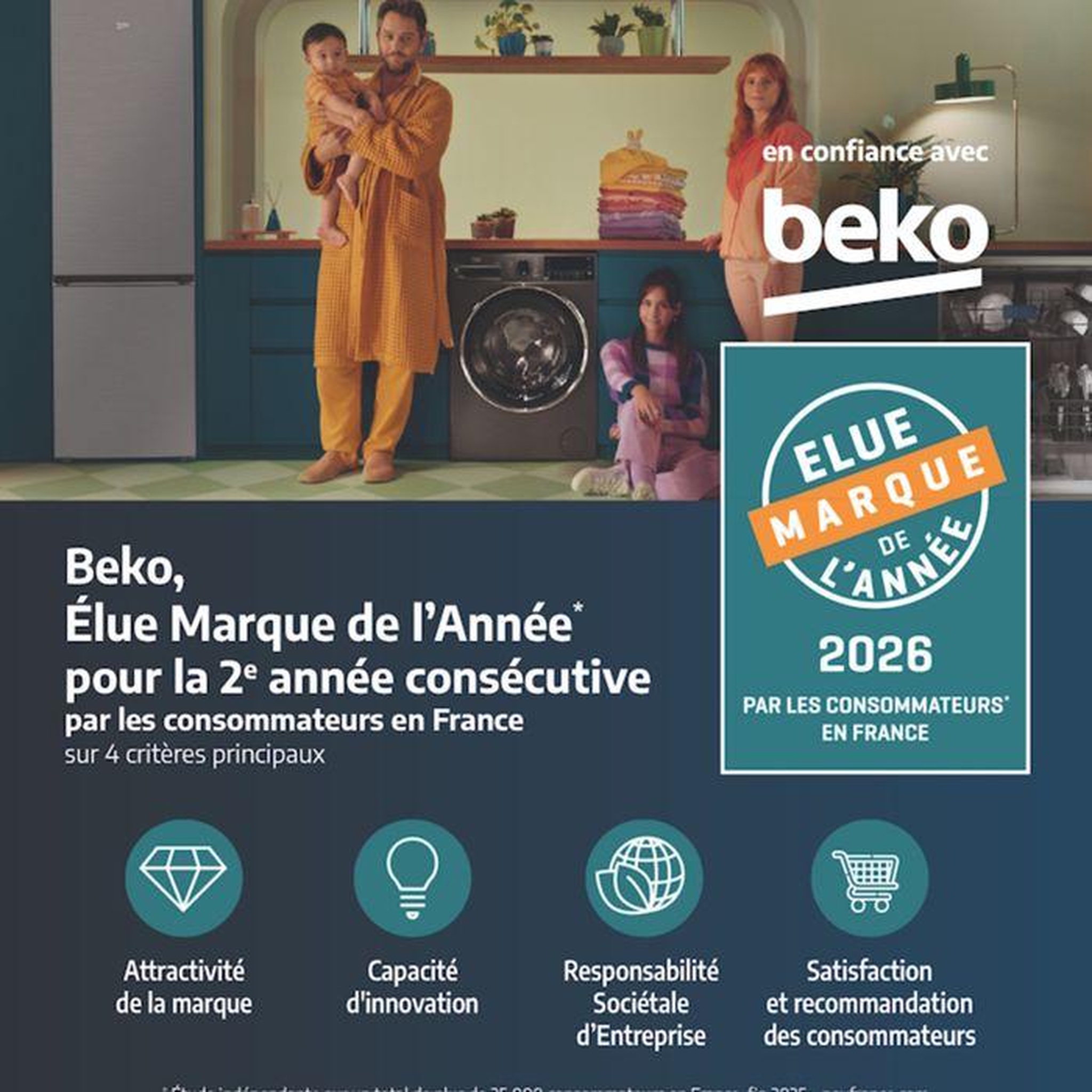Voir la diapositive 4 : Beko Lave-vaisselle tout intégrable BEKO BDIN18441 - 14 couverts - Induction - Ouverture automatique - Blanc