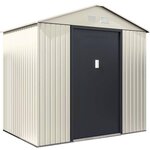 Habitat et Jardin Abri de jardin métal  Nebraska  - 5,29 m2 (4,83 m2 au sol) - Beige