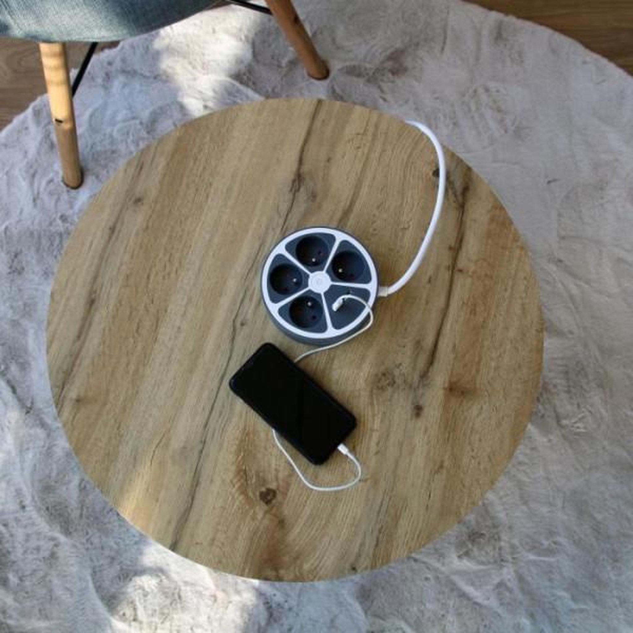 Voir la diapositive 5 : CHACON Bloc cercle - chacon - 4 x16 a + 2 usb-1 - 1,5 m - (fr) - gris
