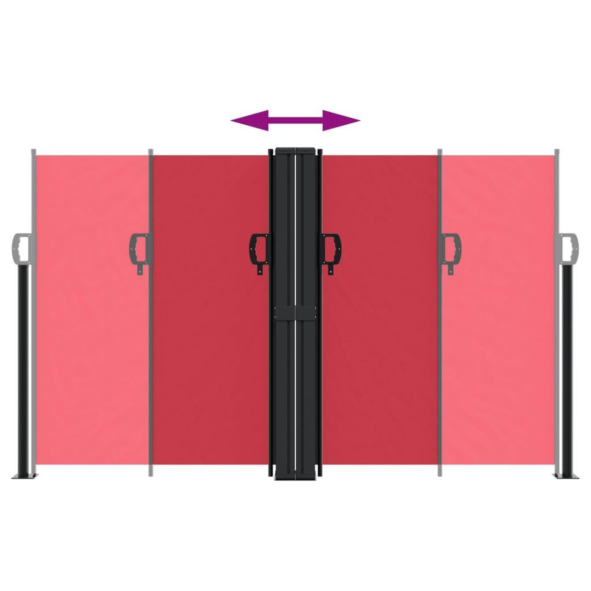 Voir la diapositive 5 : VIDAXL Auvent lateral retractable rouge 140x1200 cm
