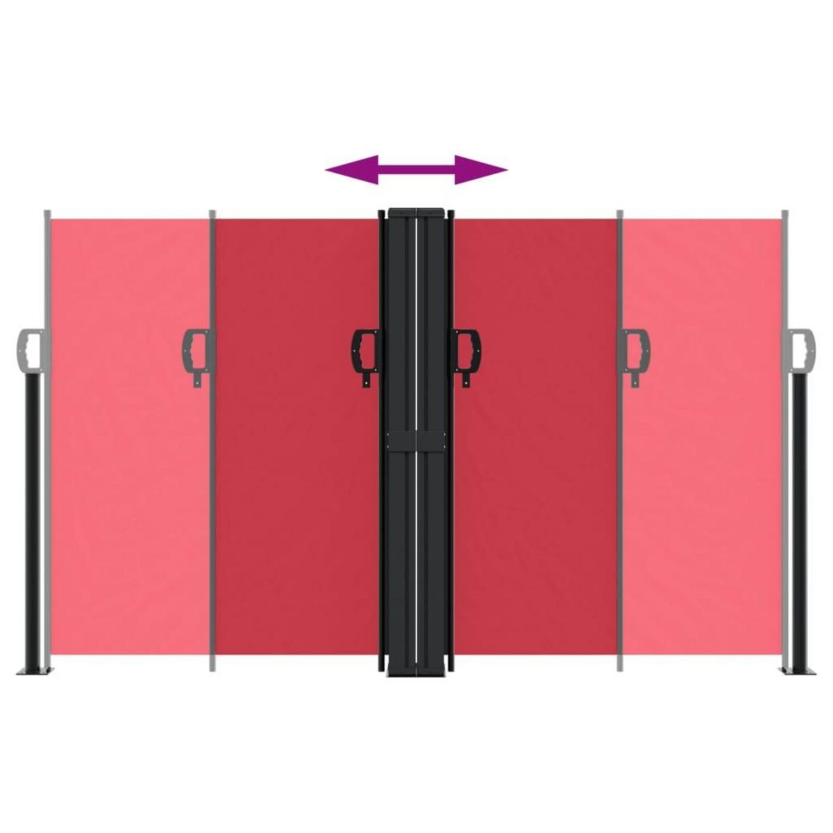 VIDAXL Auvent lateral retractable rouge 140x1200 cm