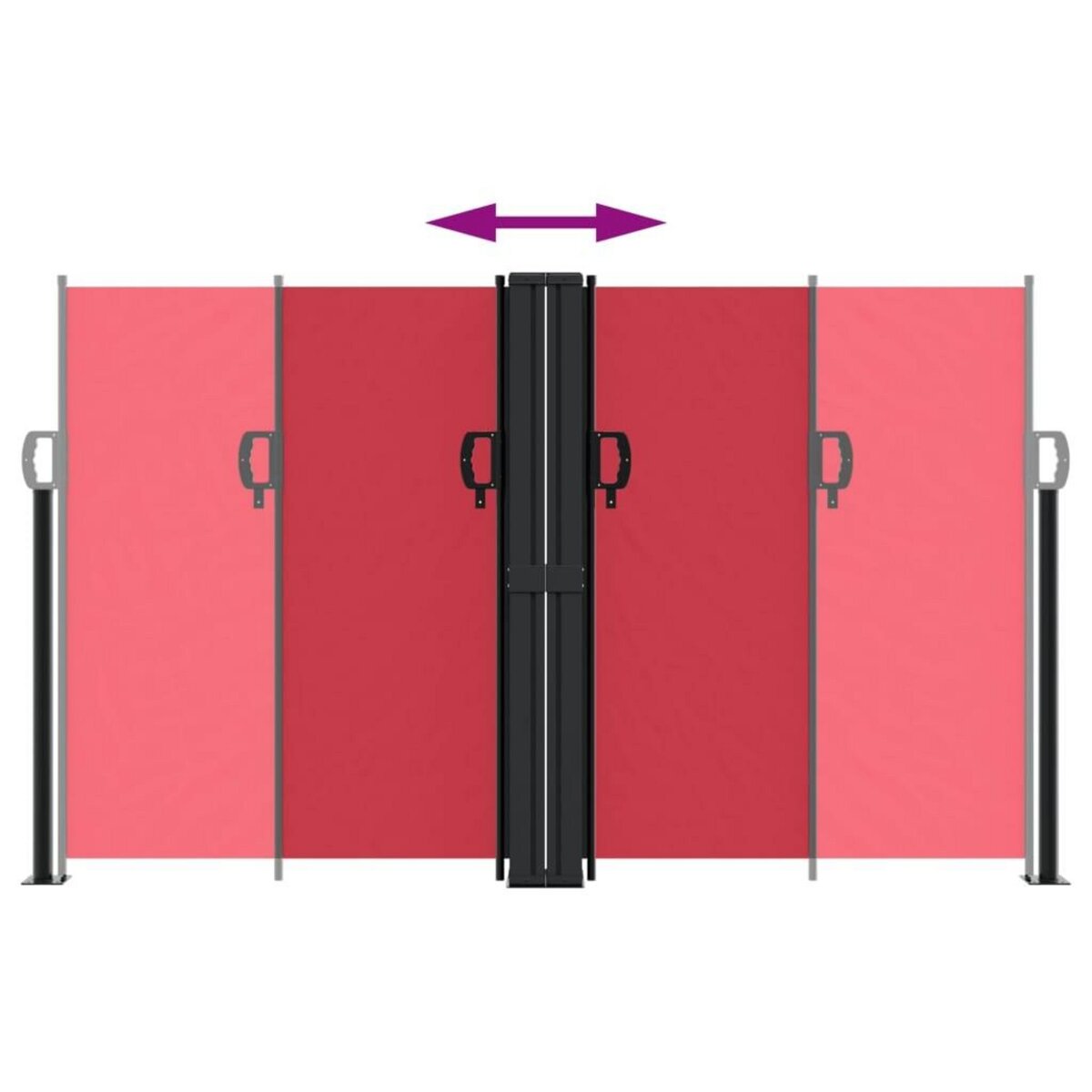 VIDAXL Auvent lateral retractable rouge 140x1200 cm