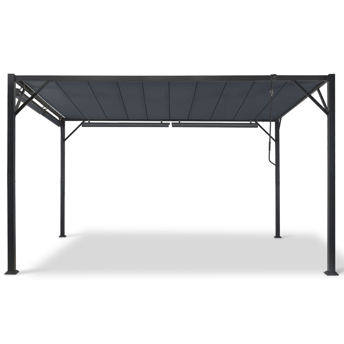 ID MARKET Pergola édition luxe lames orientables 3x4 M et 4 stores gris anthracite