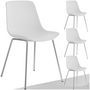 Voir la diapositive 1 : tectake Chaises en plastique grande coupe en plastique blanc/gris chrome Lot de 4