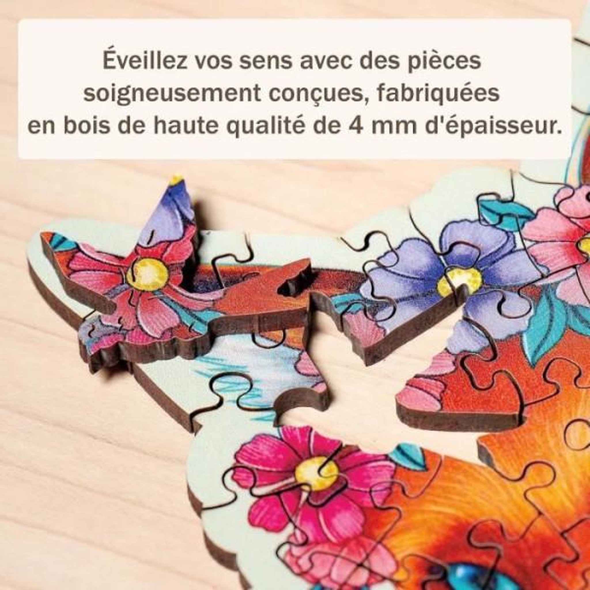 Voir la diapositive 3 : RAVENSBURGER Puzzle en bois 150 pièces – Renard coloré – Illustration artistique nature – Puzzle premium adulte – Ravensburger