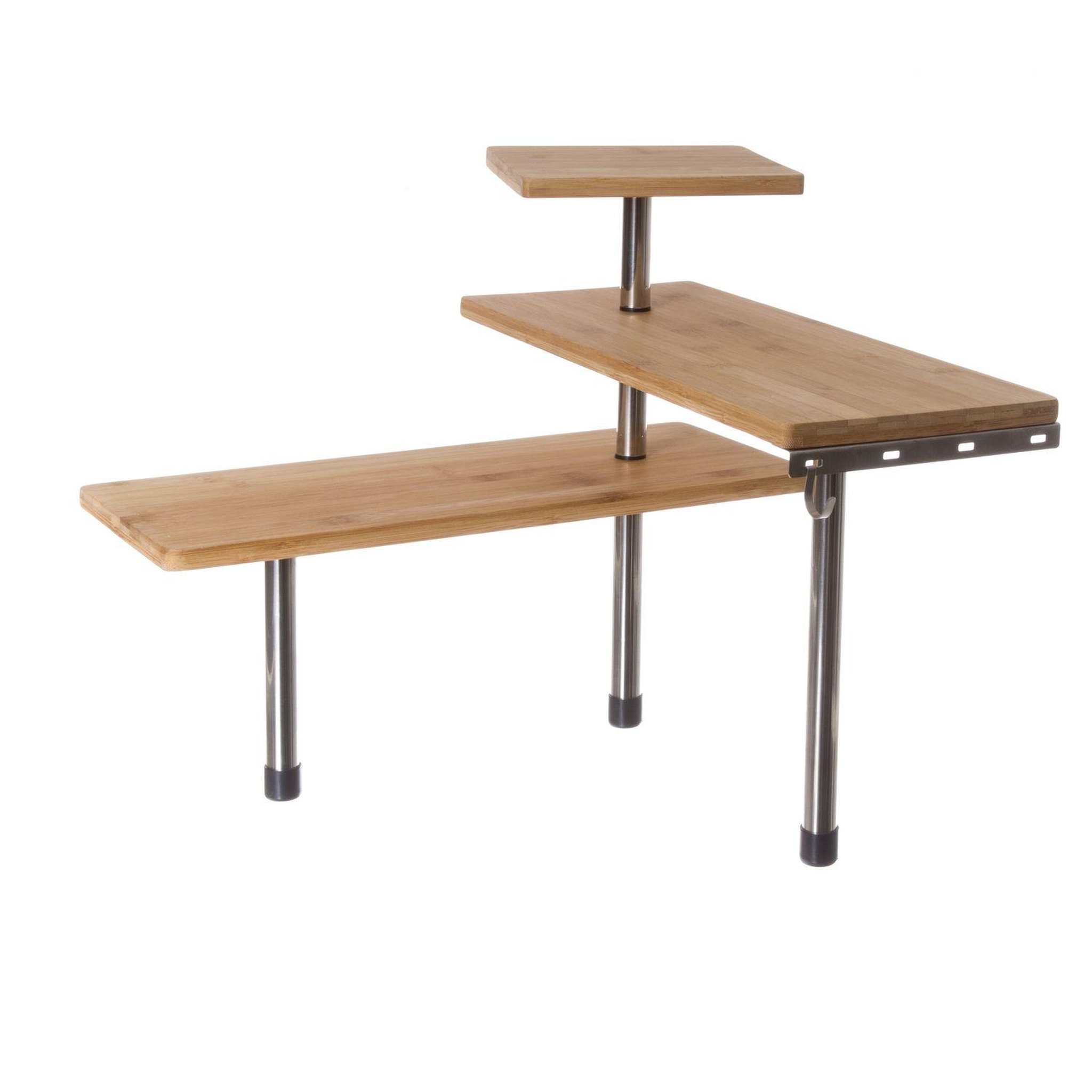 Voir la diapositive 2 : SECRET DE GOURMET Etagère d'angle de cuisine en bambou - 43 x 39 cm - Beige
