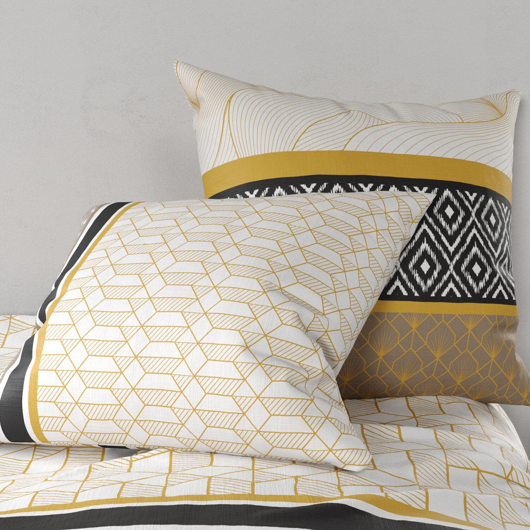 Voir la diapositive 4 : ATELIER DU COTON Parure housse de couette 100% coton 57fils carioca