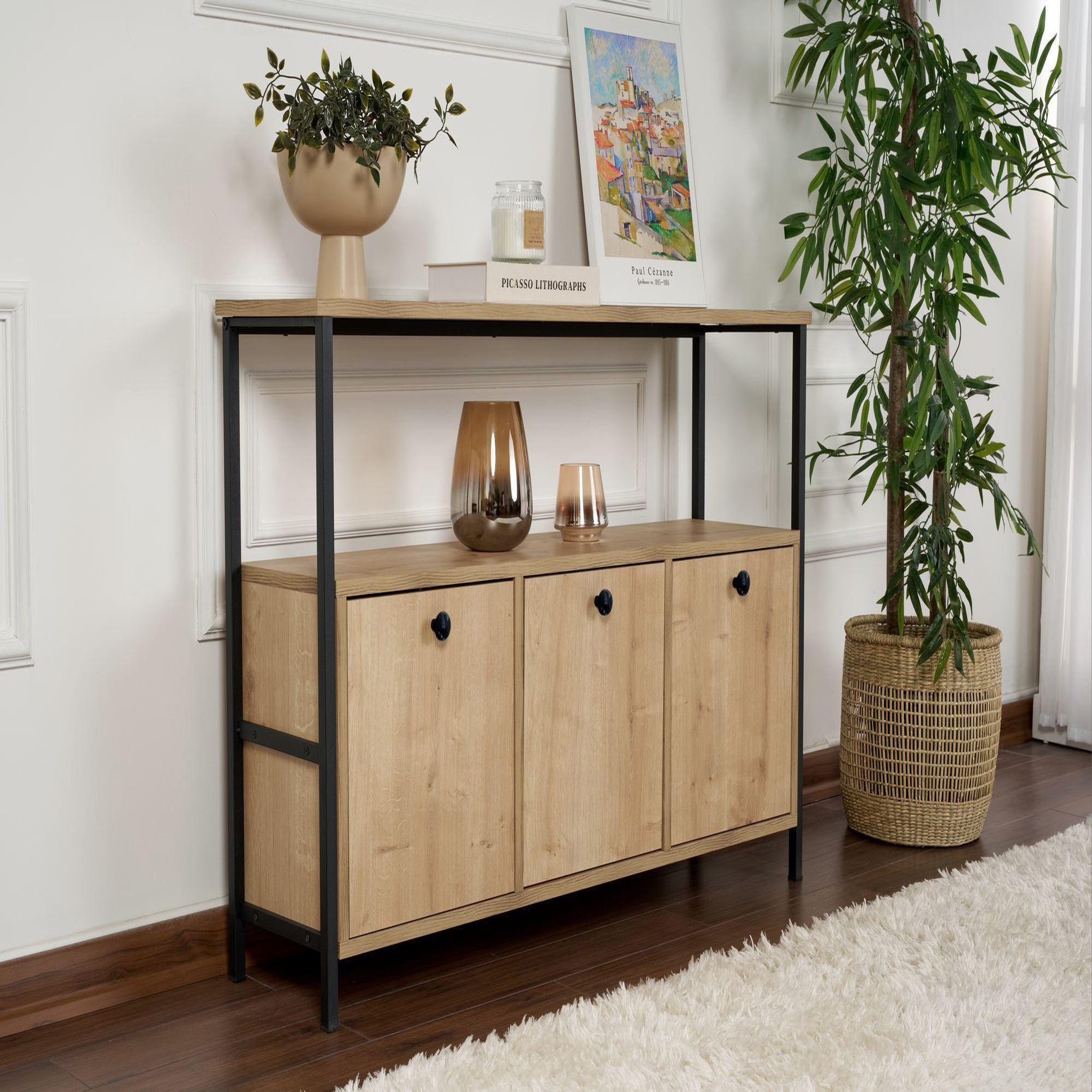 Voir la diapositive 3 : Habitat et Jardin Buffet en bois  solace  - 120 x 30 x 77 cm - beige